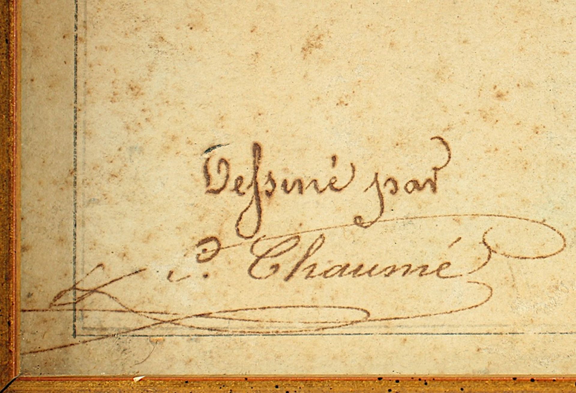 CHAUMÉ, C. (Zeichner M.19.Jh.), "Maschinenaufriss", Aquarell/Papier, 58 x 41, unten links signiert - Bild 2 aus 3