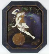 HARLEKIN, im Stil Leon Bakst, Mischtechnik/Holz, 65 x 56, R.