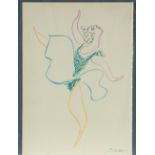 PICASSO, Pablo, "Danseuse", Frontispiz für "Le Ballet", Farblithographie, 1954, 28 x 18,5,