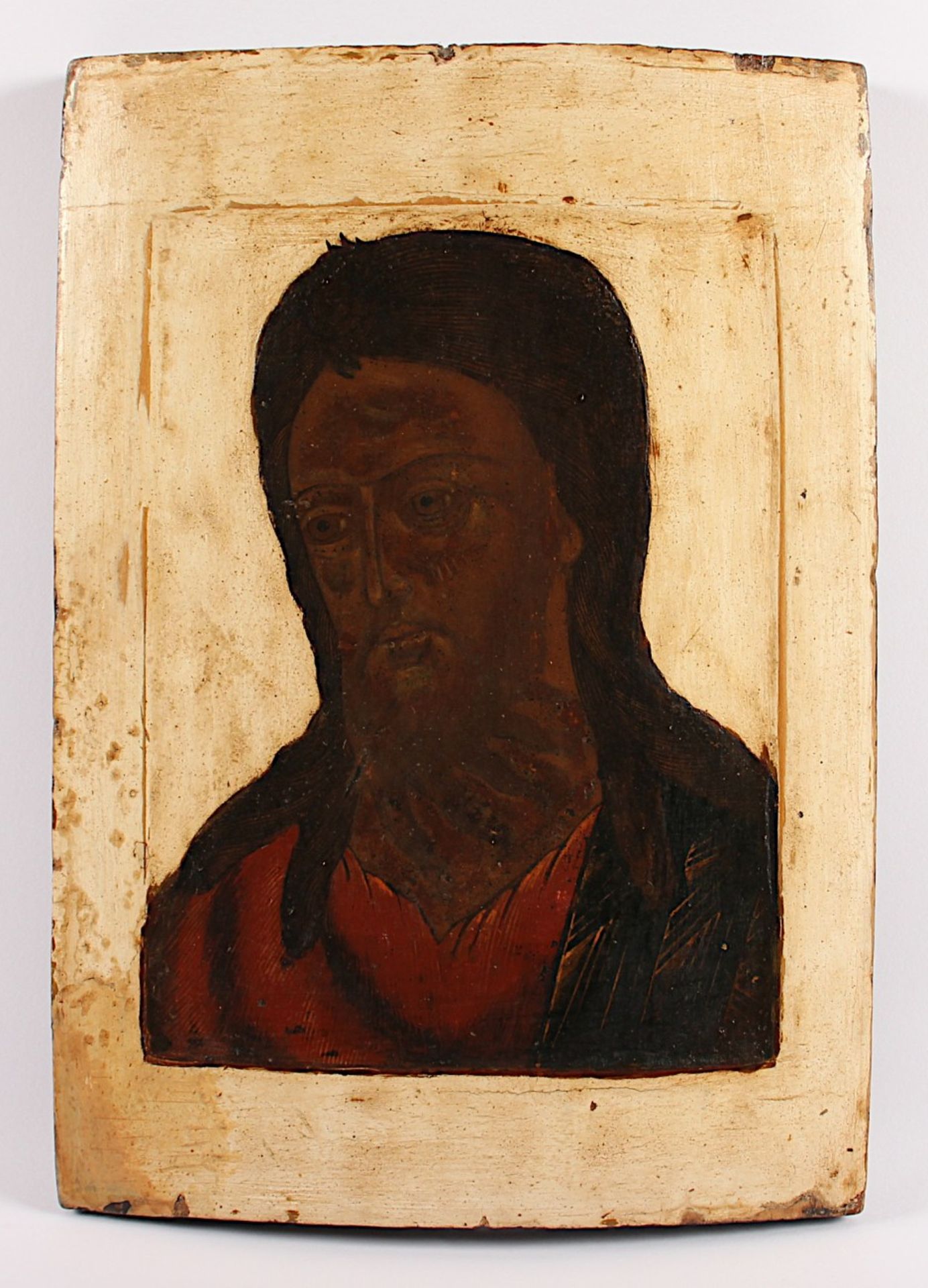 IKONE, "Johannes der Vorläufer", Tempera/Holz, 35 x 24,5, min.rest., RUSSLAND, um 1800