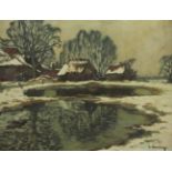 RASENBERGER, Alfred (1885-1949), "Winterlandschaft am Niederrhein", Öl/Lwd., 48 x 63, unten rechts