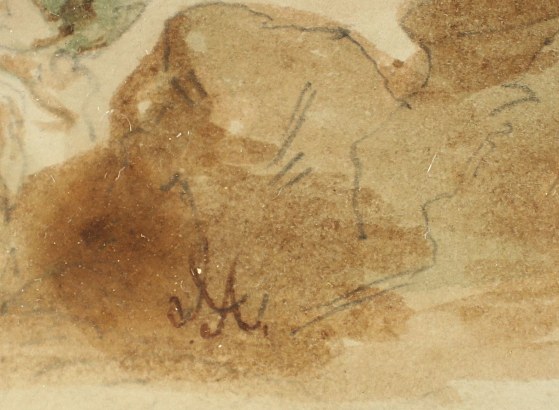 FRANKREICH E.19.JH., "Zwei galante Szenerien", Bleistift/Aquarell/Papier, 39 x 29,5 ( - Bild 5 aus 5
