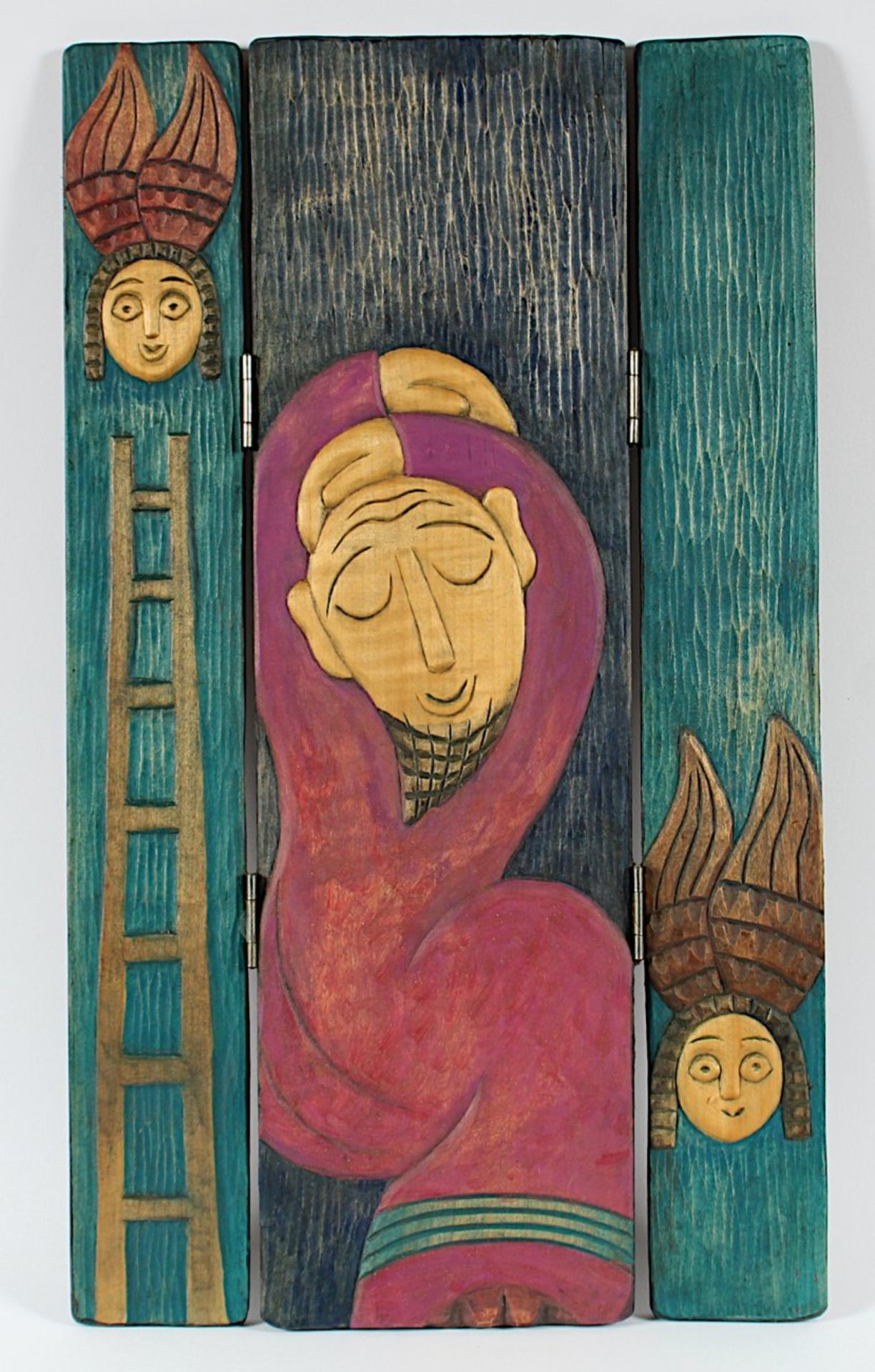 ZEGADLO, Henryk (1934-2011), Triptychon, Holz, bemalt, 53 x 32 (geöffnet), signiert