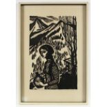 BINDLER, Izabele, "Junge Frau mit Krug", Holzschnitt, 44 x 28, unten signiert und datiert '65, R.