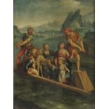 SAKRALMALER DES 17.JH., "Heilige Familie auf der Flucht", Öl/Kupfer, 28 x 21,5, R.