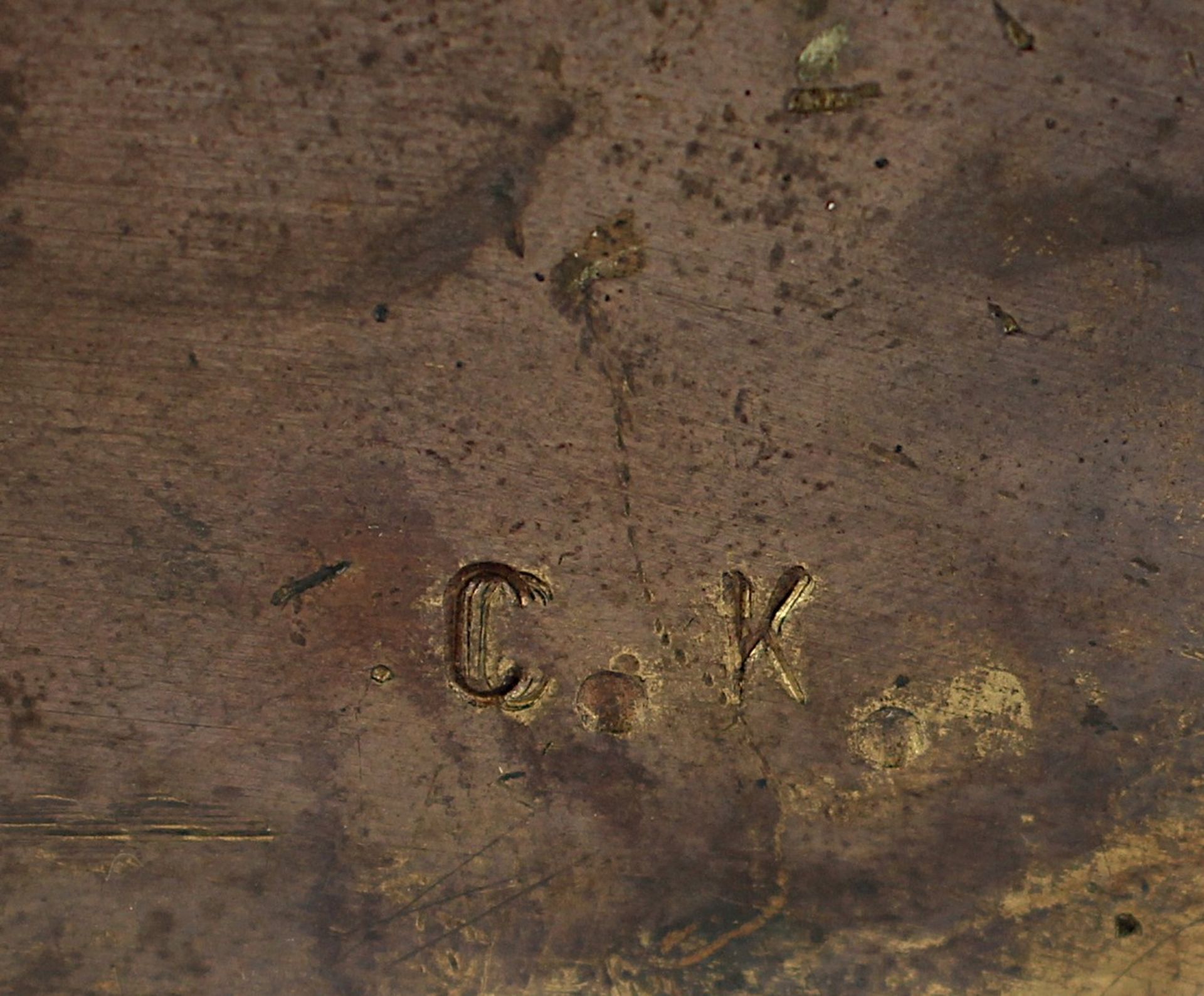 INDIANERKOPF, Bronze, H 25, verso monogrammiert "C.K.", 20.Jh. - Bild 4 aus 4