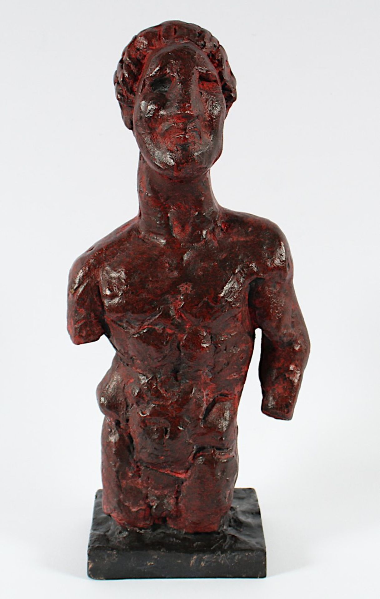 LÜPERTZ, Markus, "Grundgesetz", Bronze, mit leuchtend roter Farbe bemalt/patiniert, verso am - Image 2 of 6