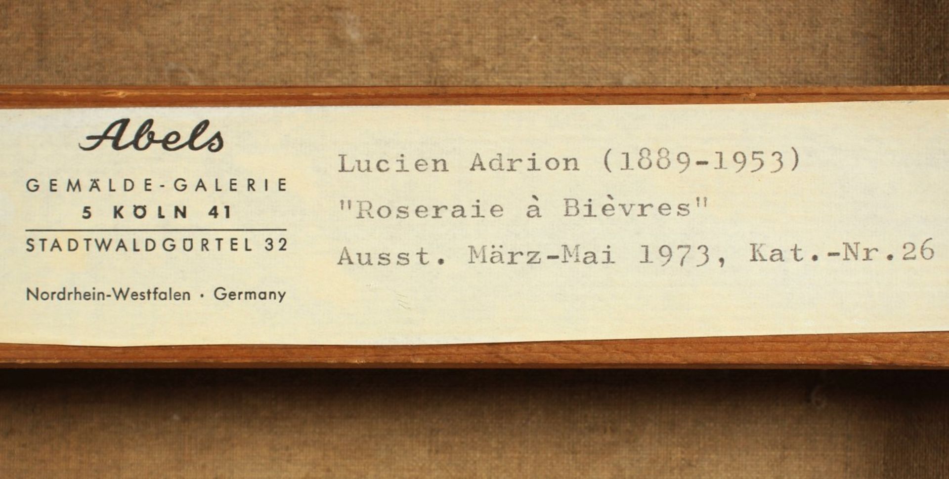 ADRION, Lucien (1889-1953), "Rosengarten", Öl/Lwd., 38 x 46, unten rechts signiert, R. - Bild 3 aus 5