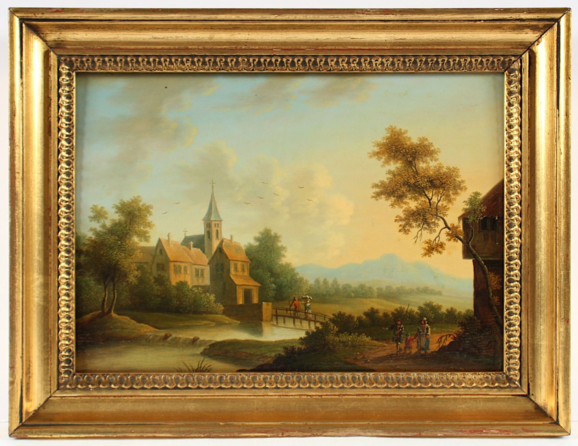 BEMMEL, Christoph von (1707-ca.1783), zugeschr., "Landschaft mit Figurenstaffage", Öl/Holz, 22 x 30, - Bild 2 aus 5