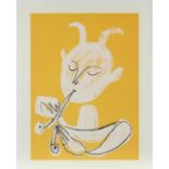 PICASSO, Pablo, nach, "Faune blanc", Farbserigrafie/Bütten, 68 x 50, Sofam, 1999, Belgien,