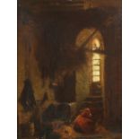 SCHMITT, Willem (1831-1891), "Stallinterieur mit Rind", Öl/Lwd., 53 x 42, min.besch., unten links