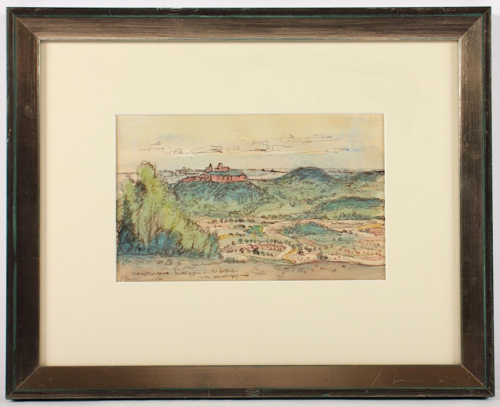 BECKERS, Hans (1898-1951), "Blick auf Nideggen in der Eifel", Aquarell/Tusche/Papier, unten links - Bild 2 aus 2
