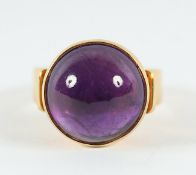 DAMENRING, 750/ooo Gelbgold, Amethystcabochon, RG 53, 8,8g