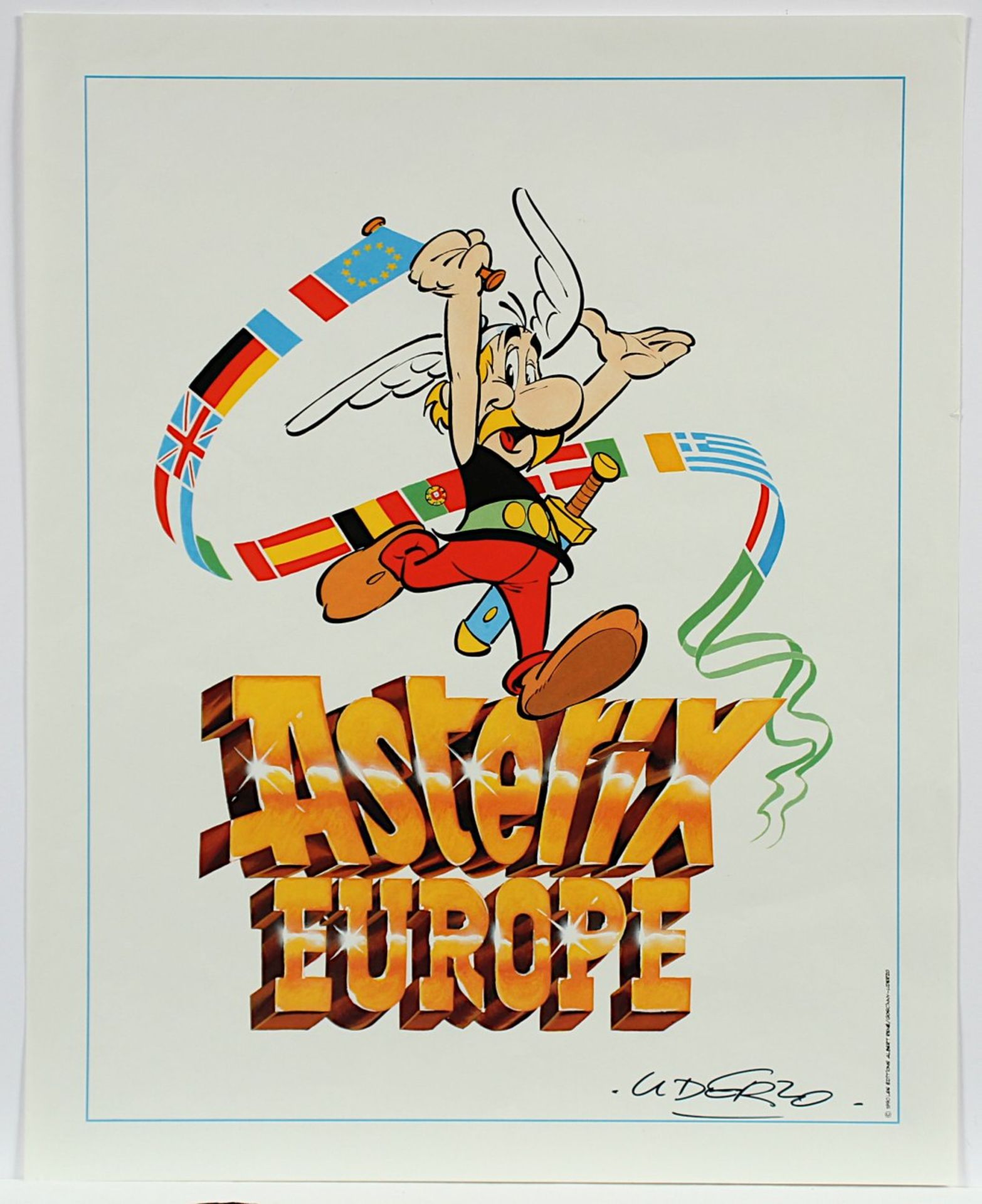 UDERZO, Albert, "Asterix Europe", Plakat, Farboffset, 49 x 40, handsigniert, 1990, signiert,