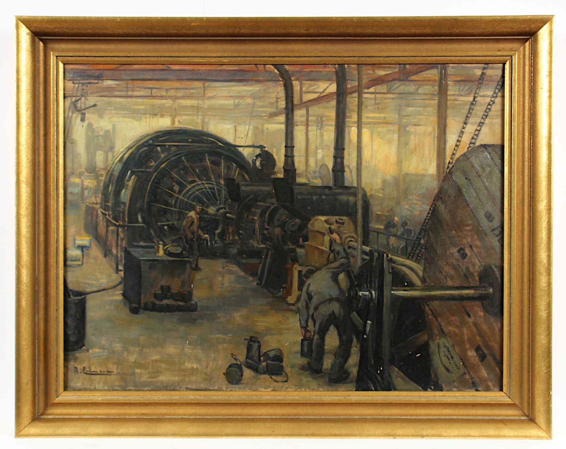 ERDMANN, Robert (*1872), "Kabelfabrik", Öl/Lwd., 56 x 75, besch., unten rechts signiert, R.