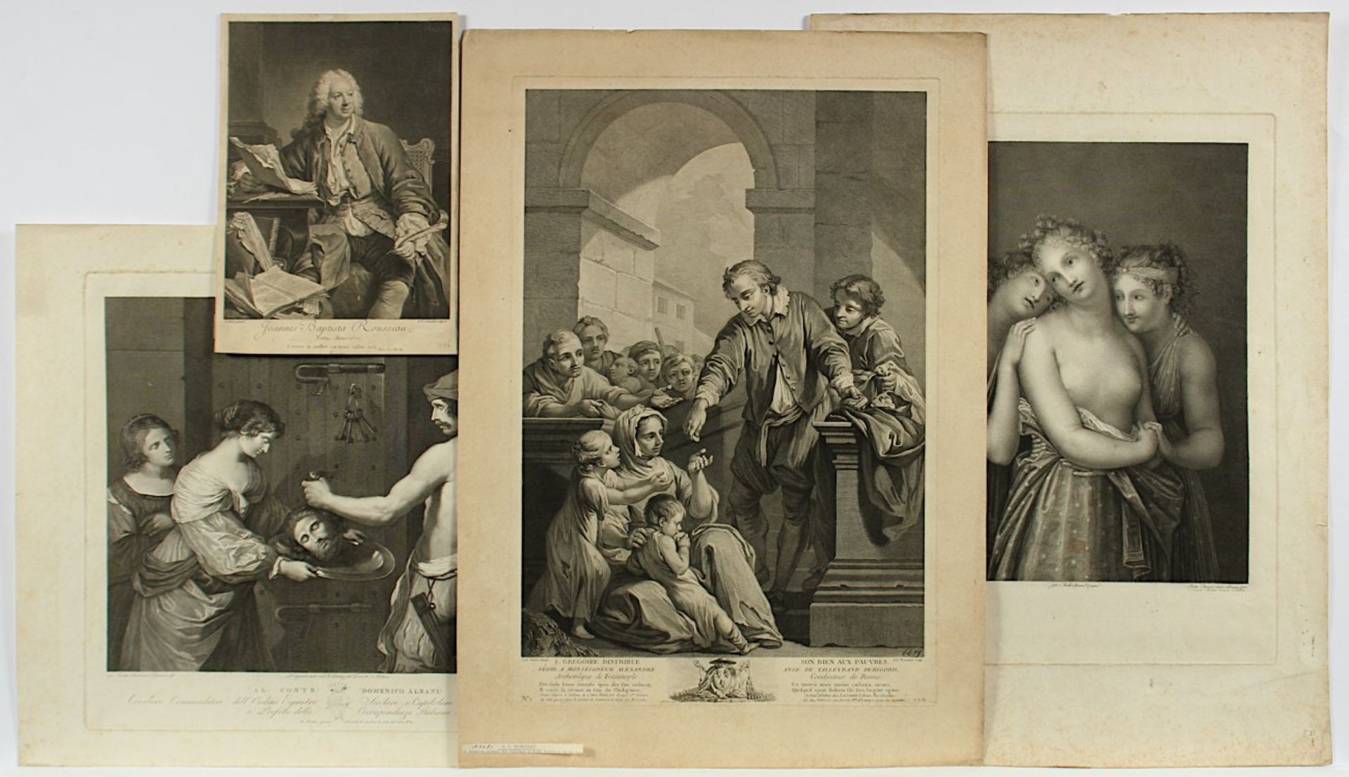 KONVOLUT 6 BLÄTTER ALTE GRAFIK, Portrait J.B.Rousseau, Henri V, mythologische und religiöse - Bild 3 aus 4