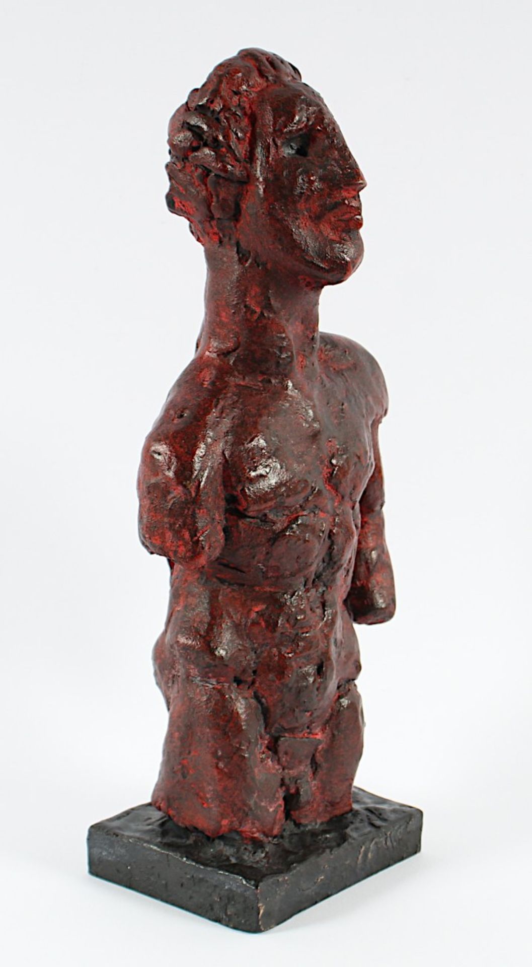 LÜPERTZ, Markus, "Grundgesetz", Bronze, mit leuchtend roter Farbe bemalt/patiniert, verso am - Image 3 of 6