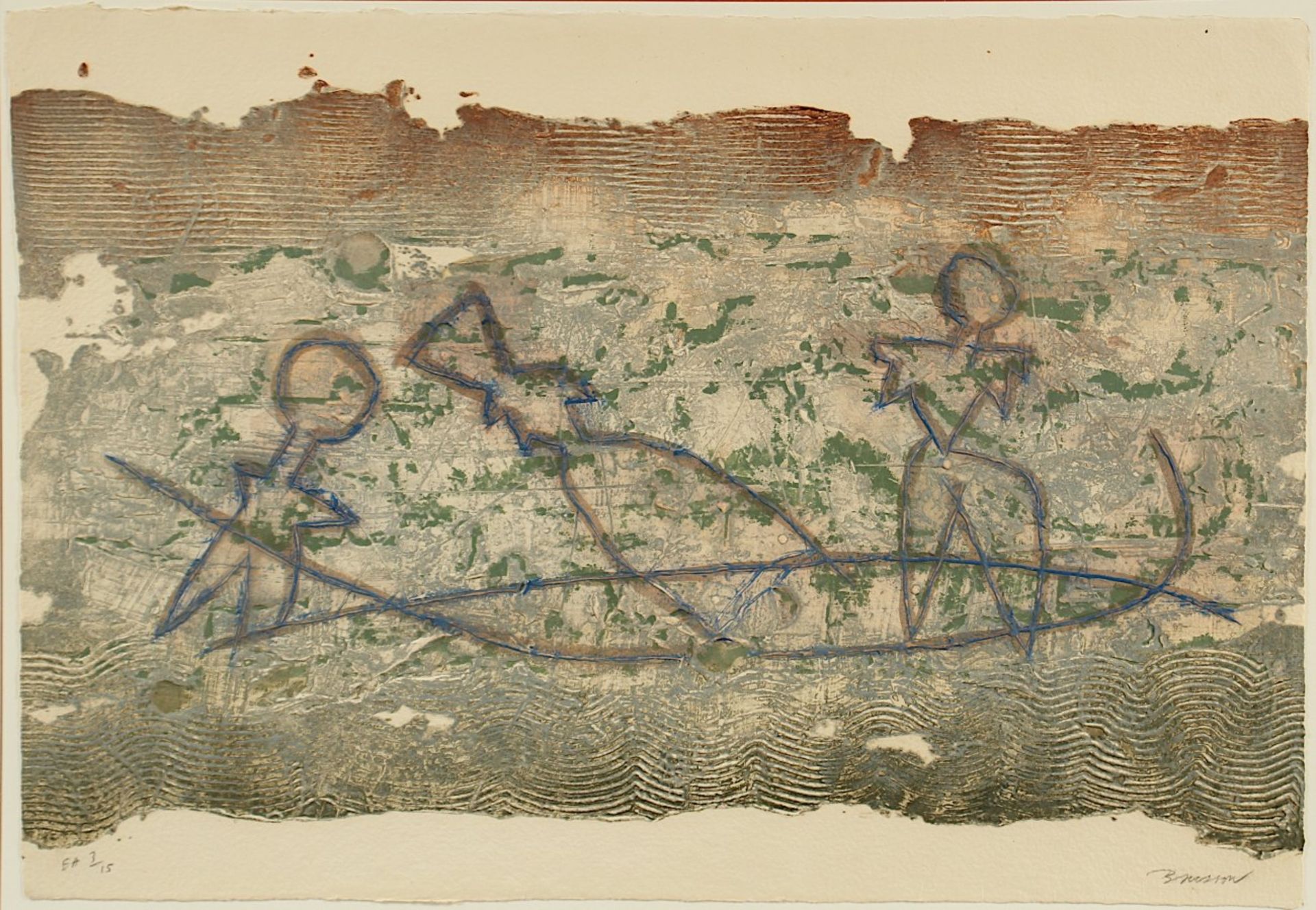 BRISSON, Pierre-Marie, "Promenade sur le Nil", Carborundum-Radierung, ca. 60 x 90, nummeriert ea 3/ - Bild 2 aus 2