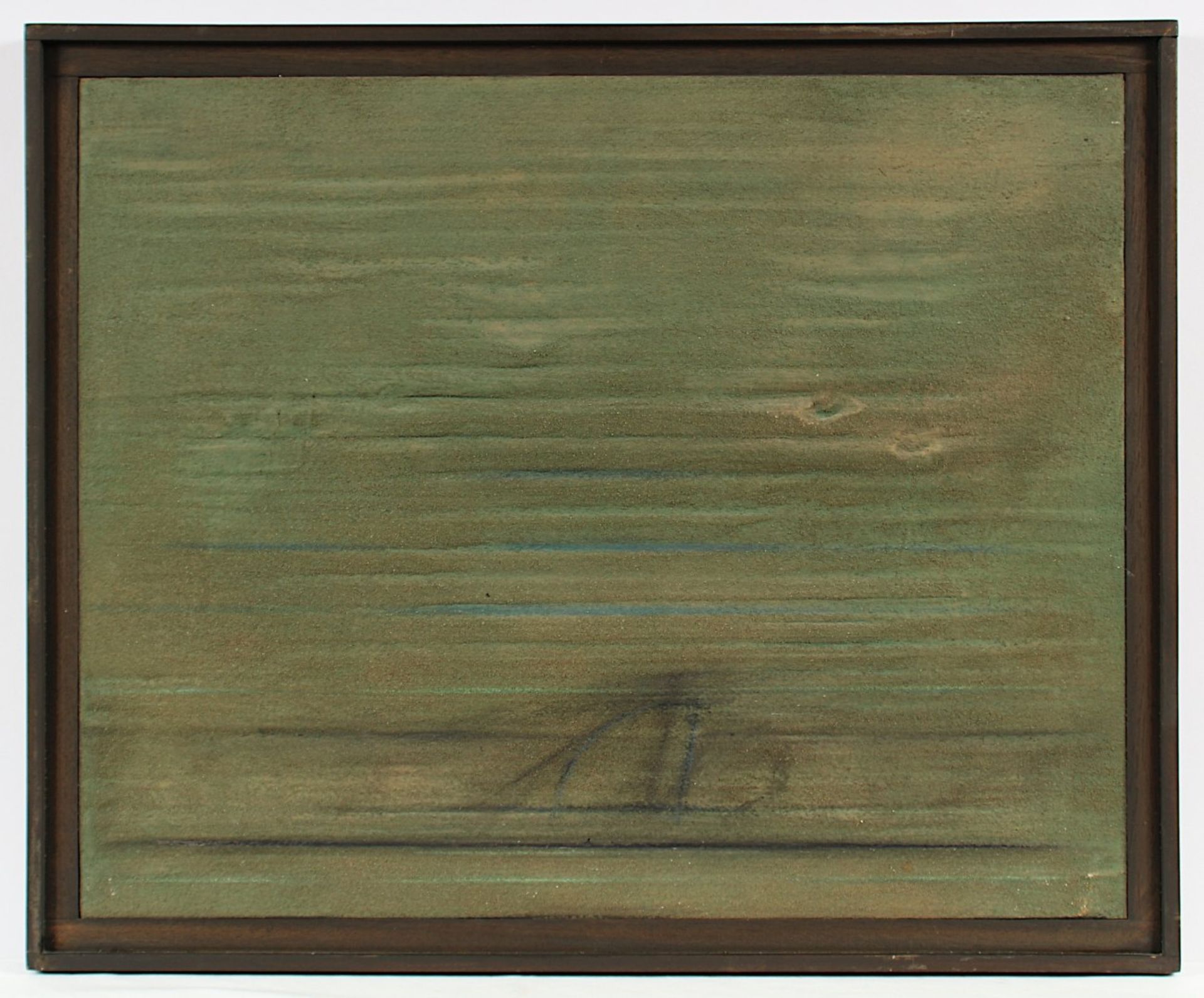 DAHMEN, Karl Fred, "Furchenbild - ocker - grün", Mischtechnik mit Farbe und Sand/Holz, 51 x 61, - Bild 2 aus 3