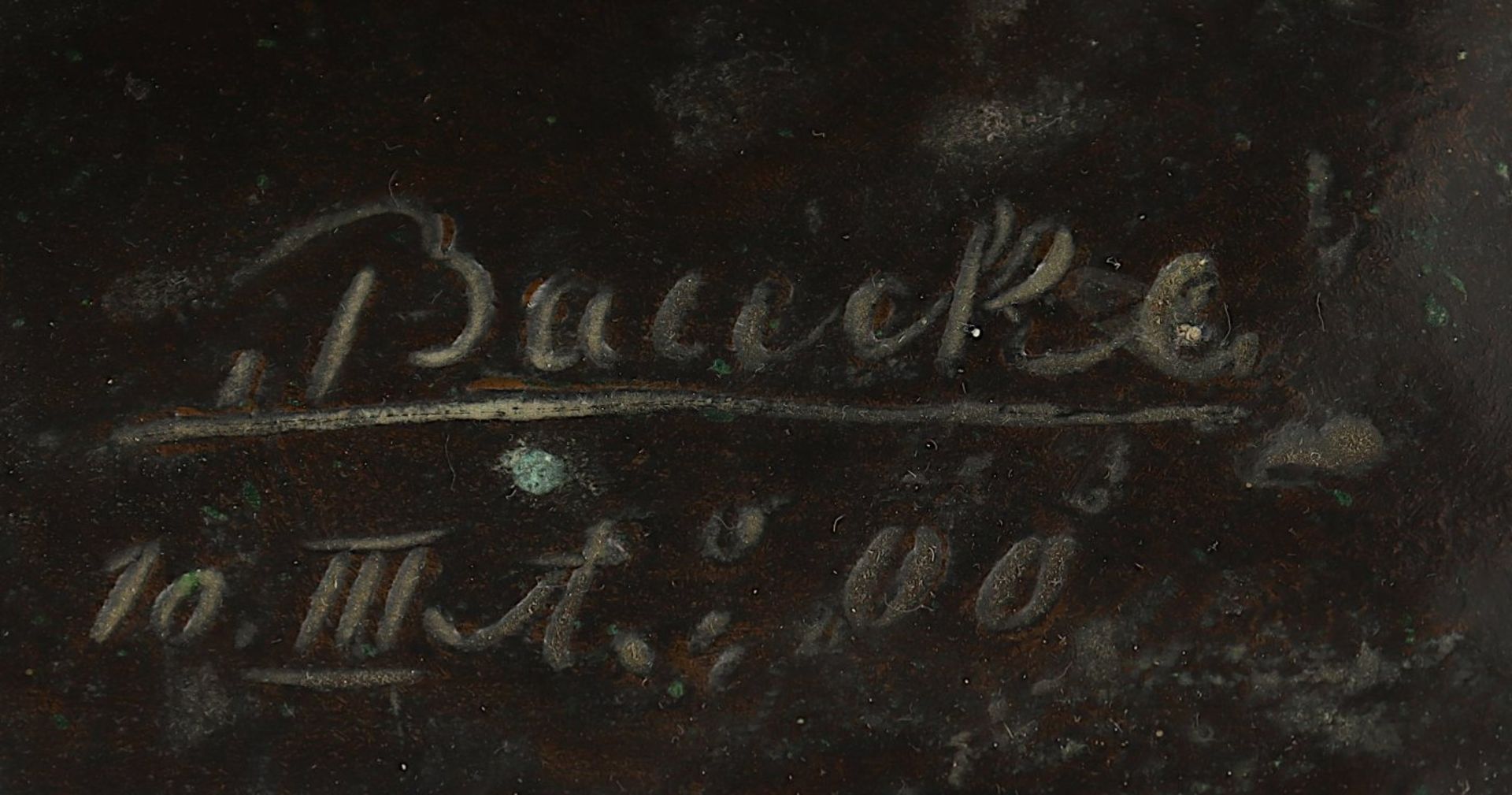 BAUCKE, Heinrich, "Knabe beim Murmelspiel", Bronze, H 34, auf dem Sockel signiert und datiert - Bild 3 aus 3
