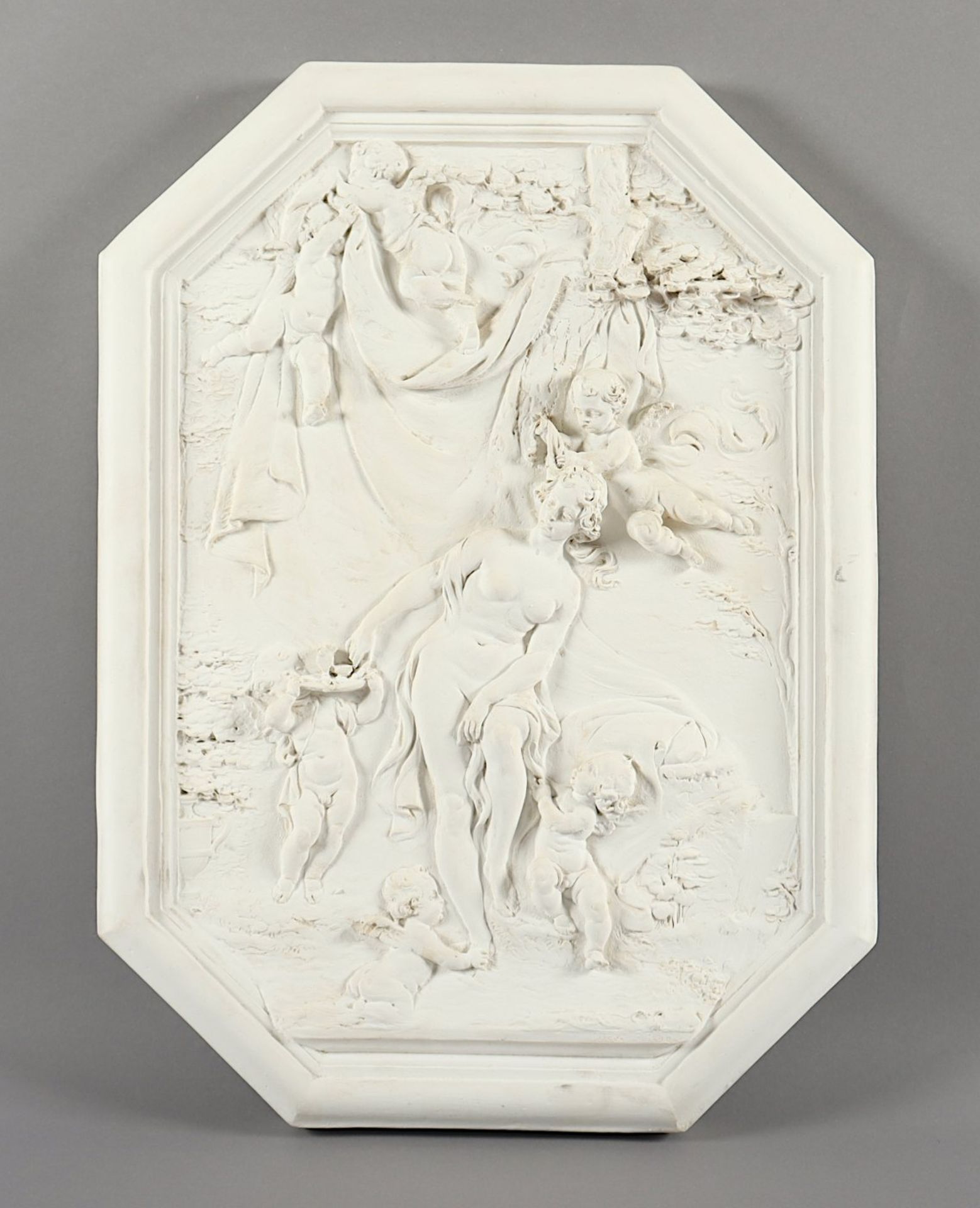 RELIEF "VENUS IM BADE", Gips, 52,5 x 38,5, min.besch.