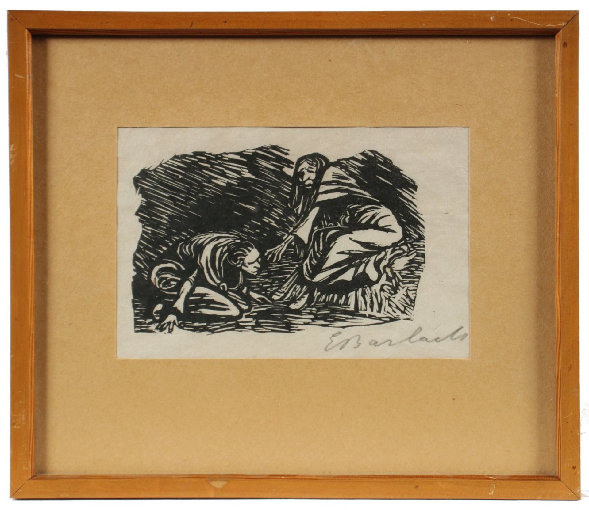 BARLACH, Ernst, "Elise kniend vor der Mutter", Holzschnitt, 9,5 x 13,5, aus Der Findling, 1922, - Image 2 of 2