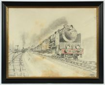 VAN VLIJMEN, Bernard (1895-1972/77), "Lokomotive De Expresse", Bleistift/Papier, 51 x 65, unten