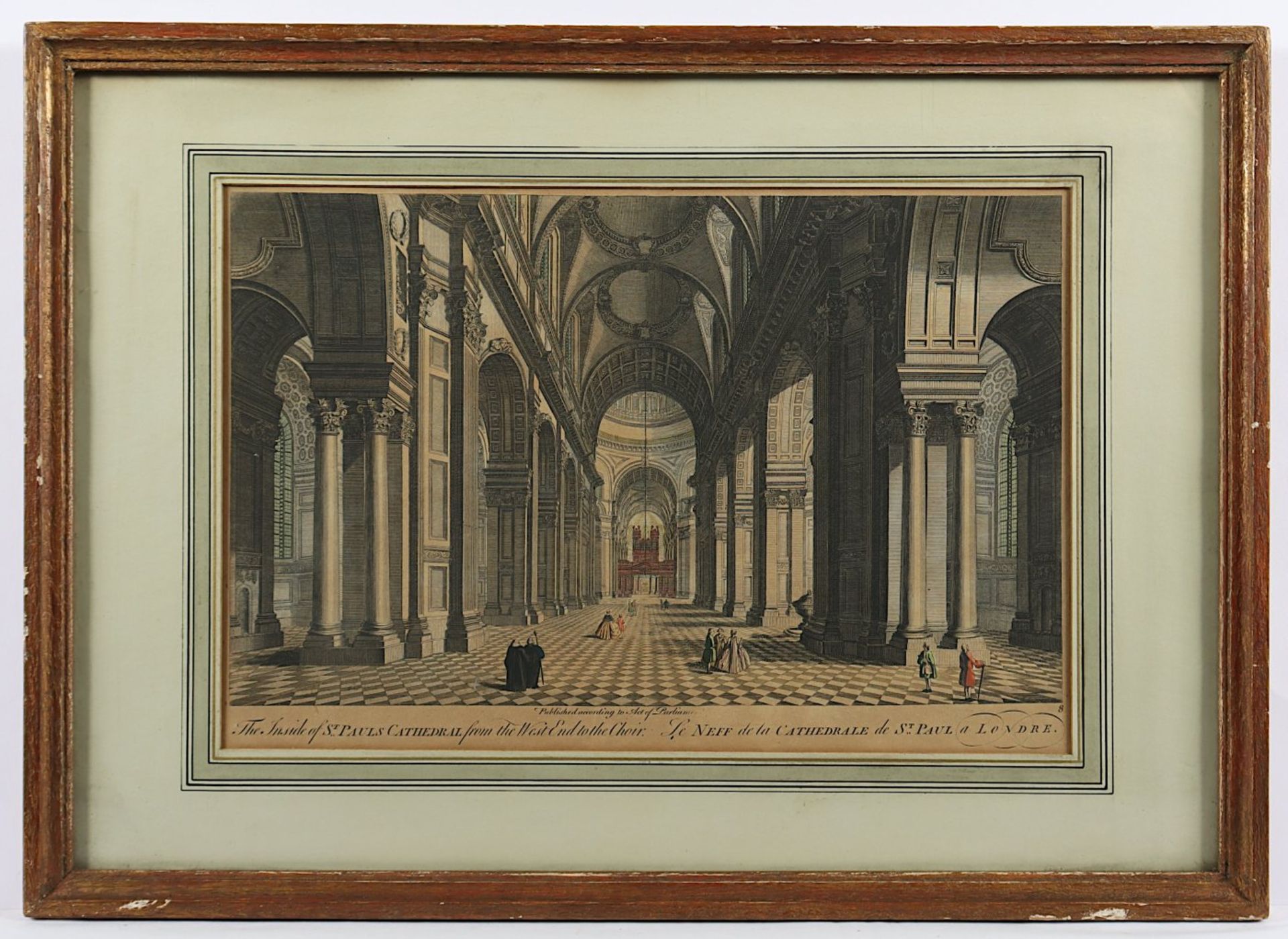 ST. PAUL LONDON, kolorierter Kupferstich, 26 x 41,5 besch., um 1790, R. - Bild 2 aus 2