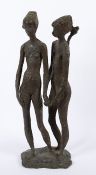 PASCH, Clemens (1910-1985), "Zwei Freundinnen", Bronze, H 57, auf der Plinthe signiert