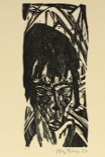 KAUS, Max, "Mädchenkopf", Original-Holzschnitt, 29 x 13, handsigniert und datiert '20,