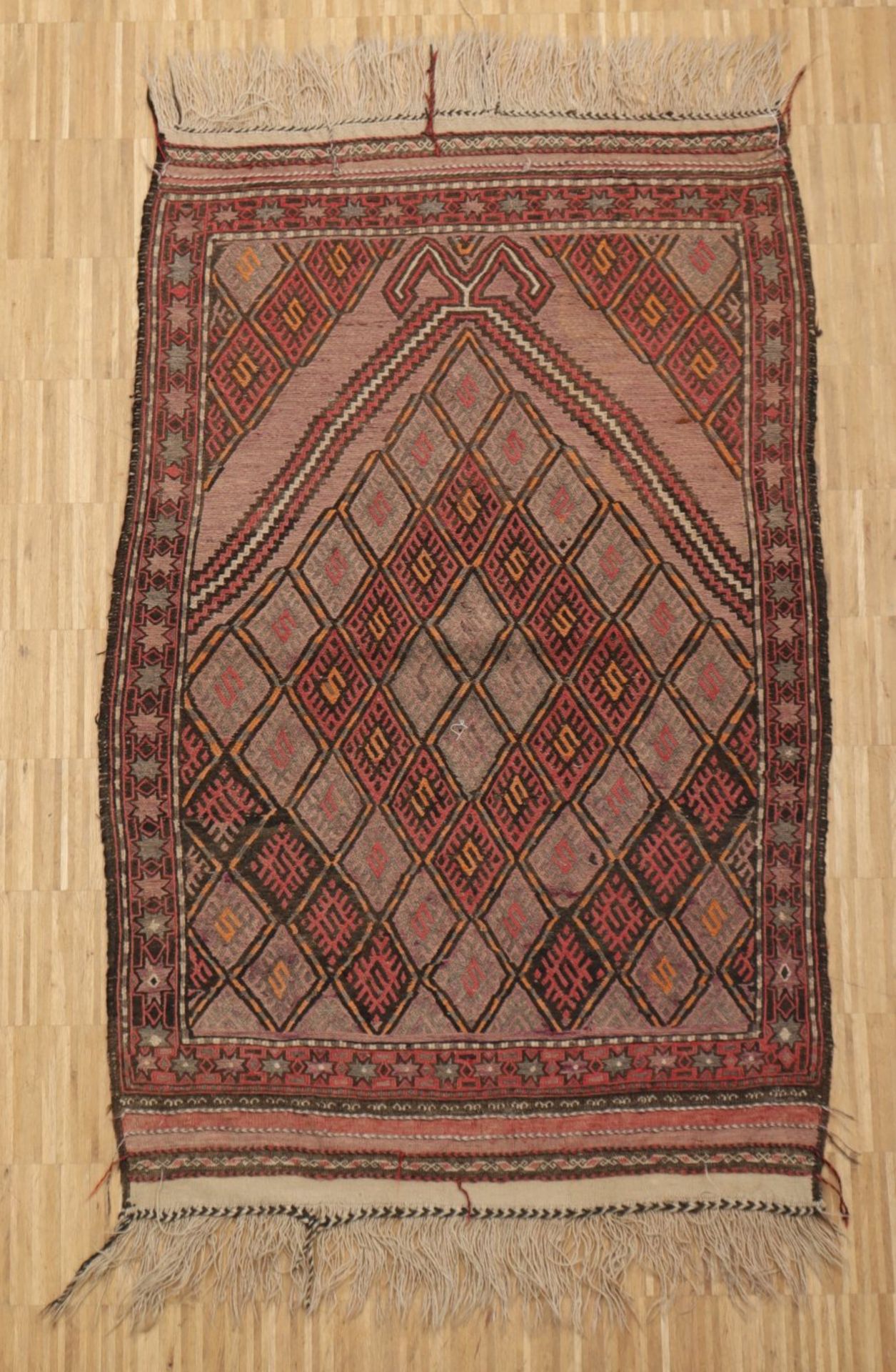 BRÜCKE GEBETS-SUMAK ALT, Kaukasus, 138 x 86, Zustand B/C