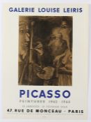 PICASSO, Pablo, Plakat Galerie Leiris, Farblithografie, 64 x 46, 1963, Mourlot, ungerahmt