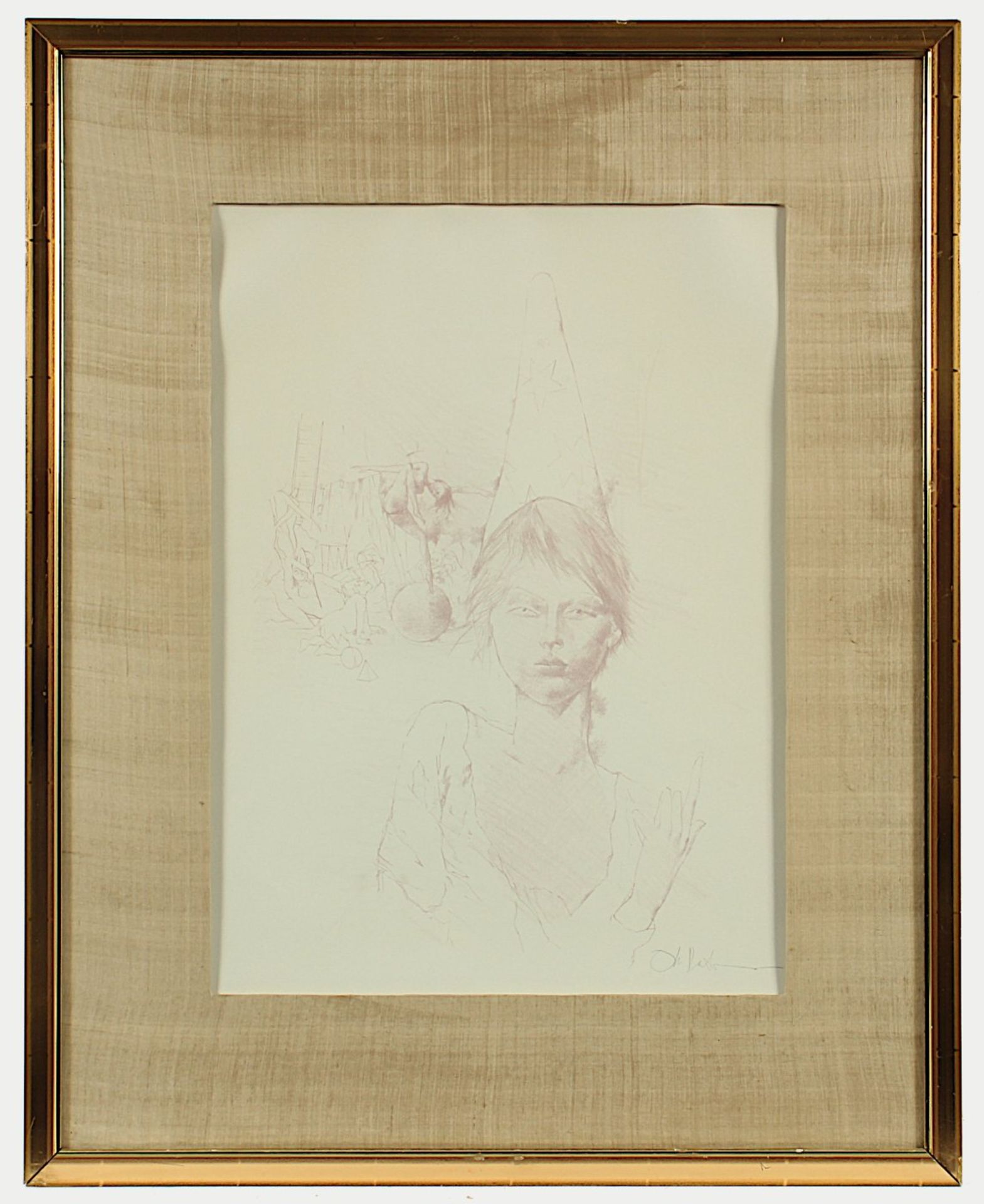 BACHMANN, Otto, "Zirkusjunge", Original-Lithografie, 53 x 45, handsigniert, R. - Image 2 of 2