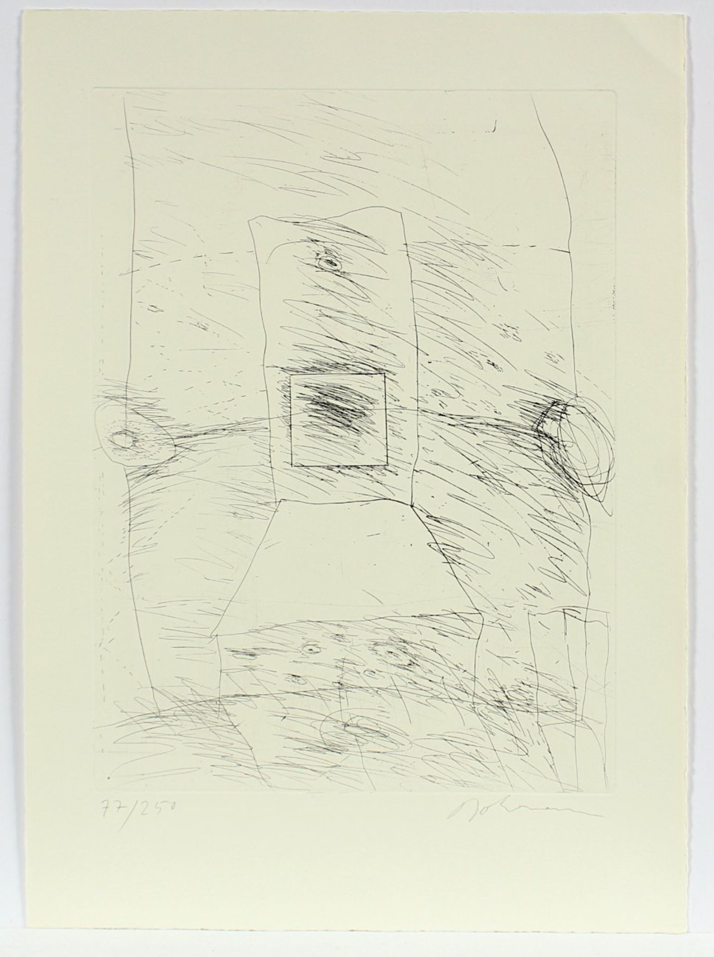BOHRMANN, Karl Friedrich, "o.T.", Radierung, 34 x 25, nummeriert 77/250, handsigniert, ungerahmt - Bild 2 aus 2
