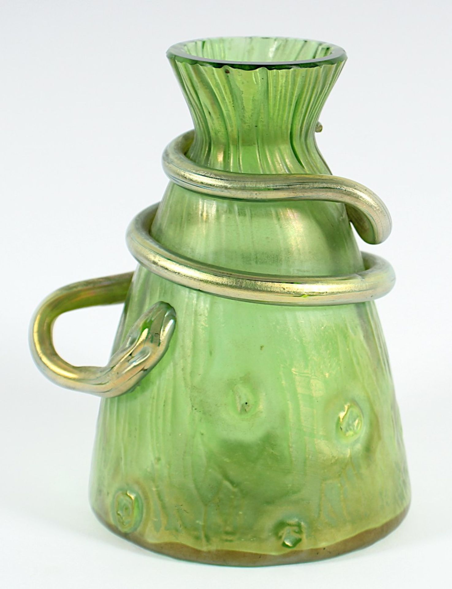 VASE, Glas, Dekor "Creta rusticana", beschliffen, H 13, minst. rest., LOETZ, um 1900