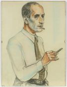 PETERS, Udo (1884-1964), "Selbstportrait", Kohle/Pastell/Papier, 61,5 x 46,5, R.
