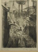 JANSEN, Franz M., "Werkbahn", Original-Radierung, 22 x 15,5, handsigniert, bez. Andruck, Merholz R