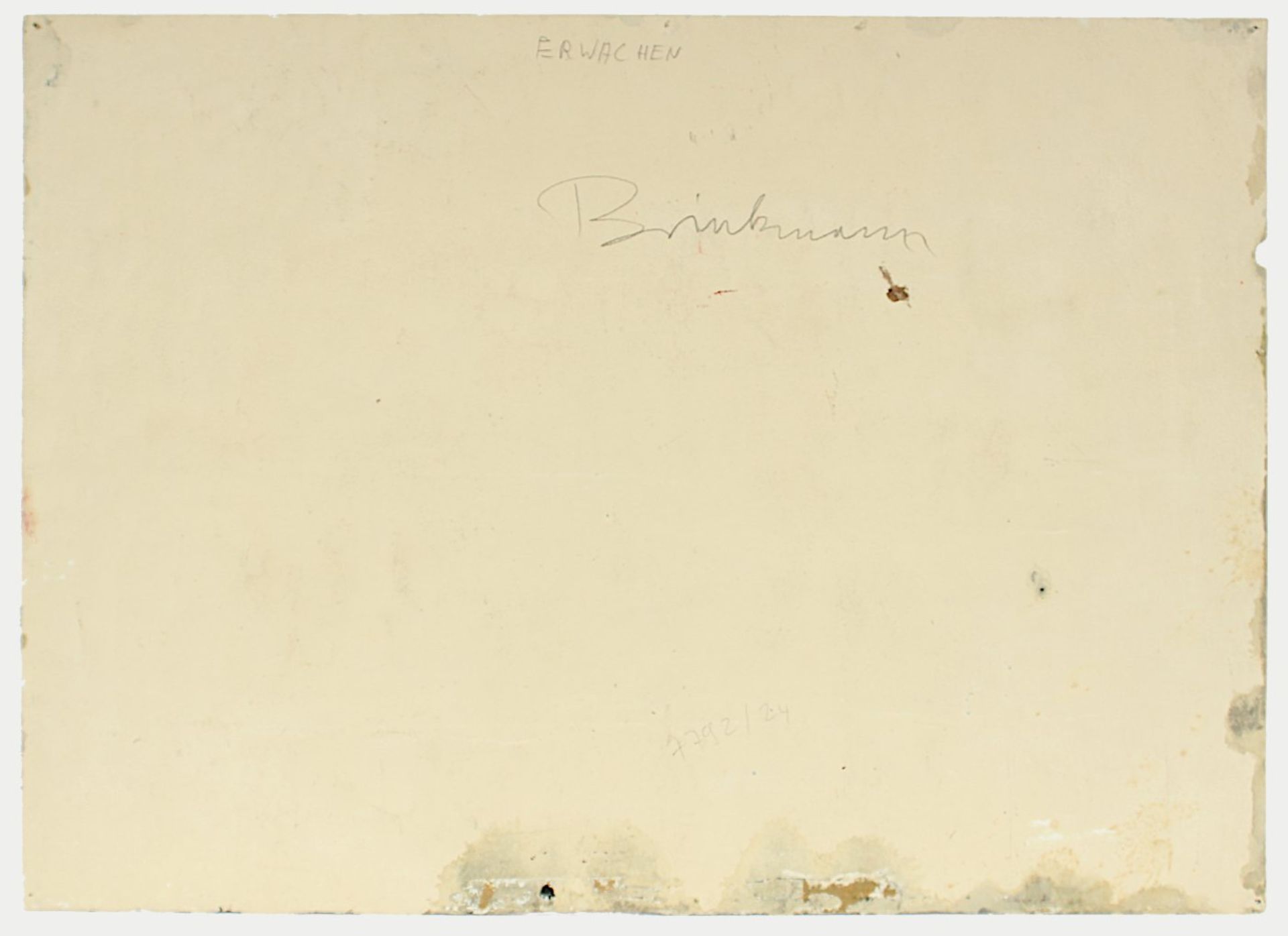 BRINKMANN, Enrique, "Erwachen", Mischtechnik/dickem Papier, 50 x 70, rechts außen signiert und - Image 3 of 3