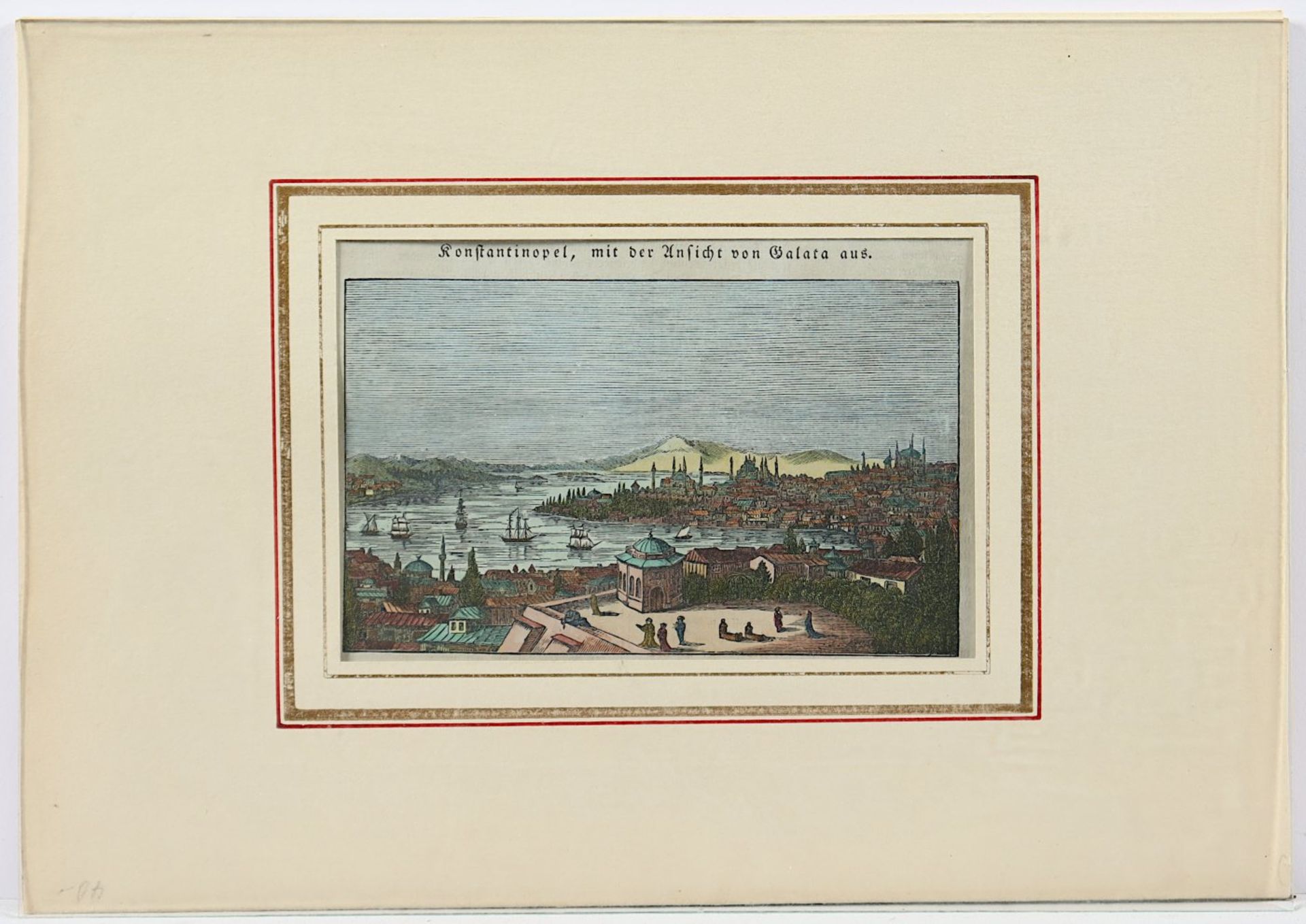 KONSTANTINOPEL, kolorierter Holzstich, 9 x 14,5, um 1880, R. - Bild 2 aus 2