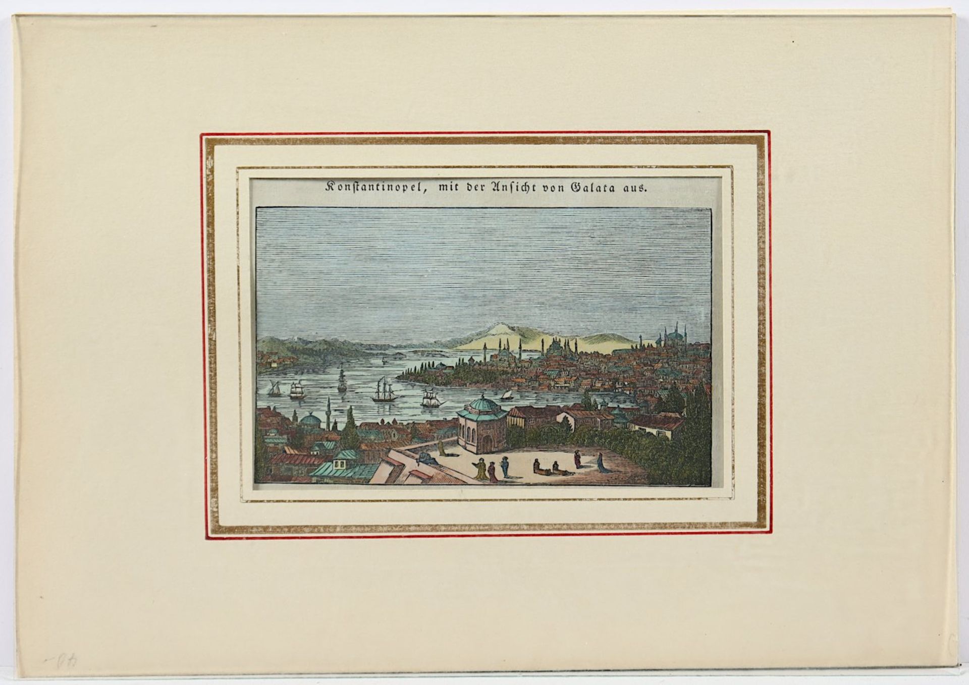 KONSTANTINOPEL, kolorierter Holzstich, 9 x 14,5, um 1880, R. - Image 2 of 2