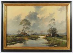 LUTZ (Maler des 20.Jh.), "Niederrheinische Landschaft", Öl/Lwd., 60 x 90, unten rechts signiert, R.