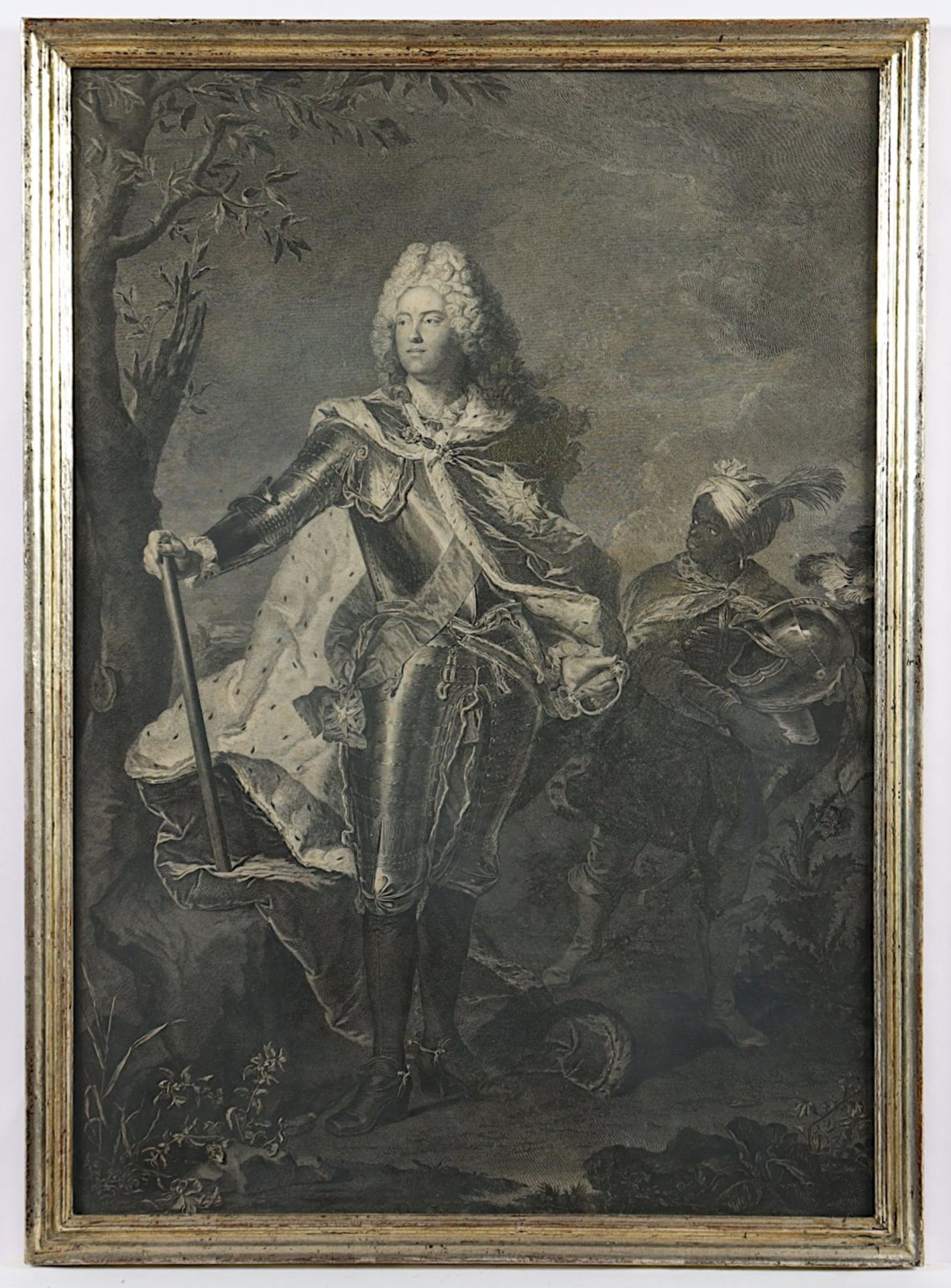 PORTRAIT-STICH, Kurprinz Friedrich August von Sachsen (1696-1763) nach Rigaud, Hyacinthe (1659-