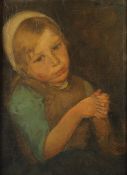 MOES, Wally (1856-1918), "Portrait eines Mädchens", Öl/Lwd., 41 x 29, auf Holz aufgezogen, oben