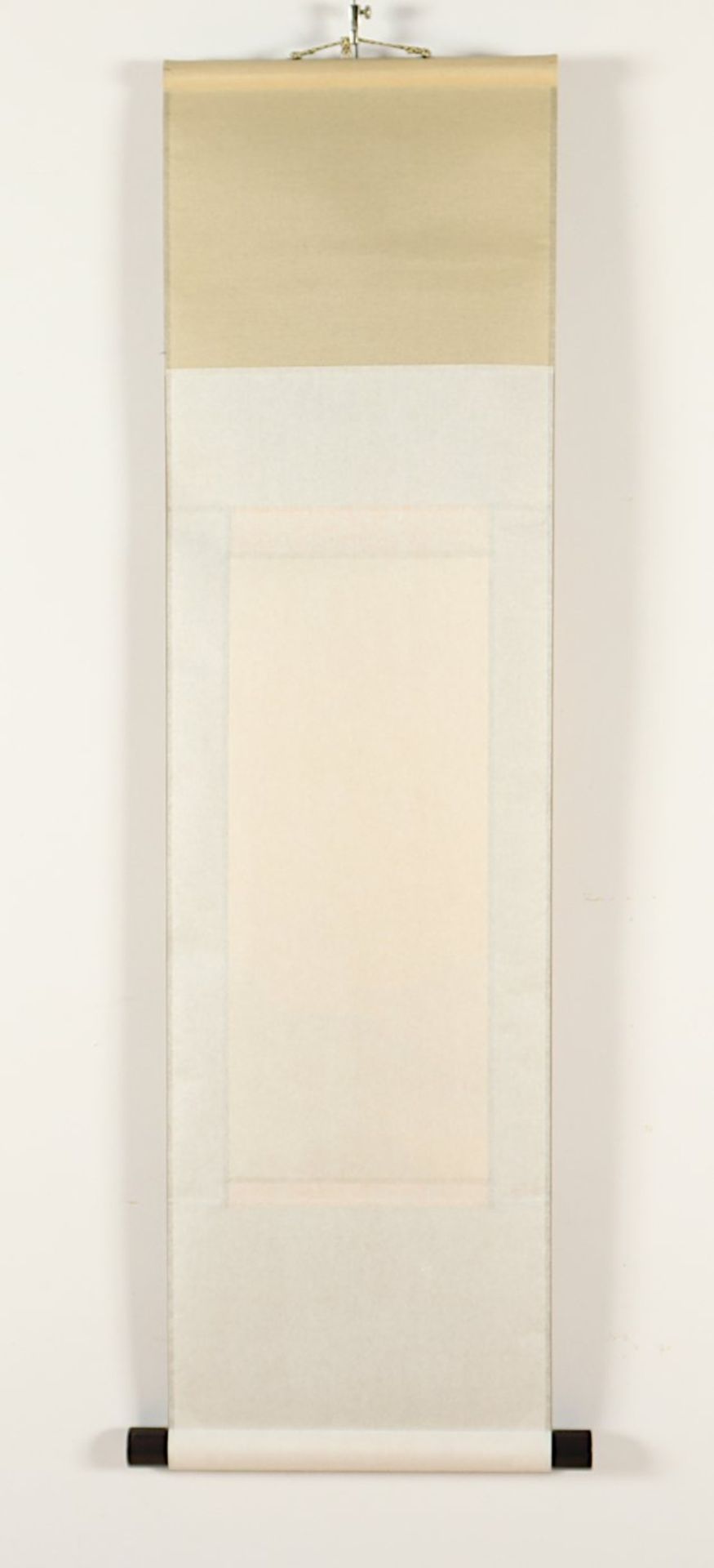 ROLLBILD, Tusche auf Stoff, Landschaft bei Vollmond, Siegel, 36 x 15,5, montiert, JAPAN, 20.Jh. - Bild 3 aus 3