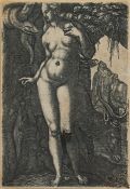 ALDEGREWER, Heinrich (1502-1555), "Eva", Kupferstich, 9,2 x 6,3, in der Platte monogrammiert,