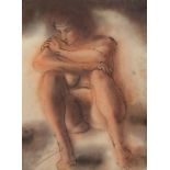 BREKER, Arno (1900-1991), "Sitzender Akt", Tusche und Aquarell/Papier, 32 x 23 (