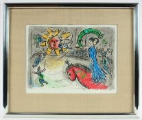 CHAGALL, Marc, In der Manege, oder "Soleil et cheval rouge", Original-Farblithografie, 32 x 42,