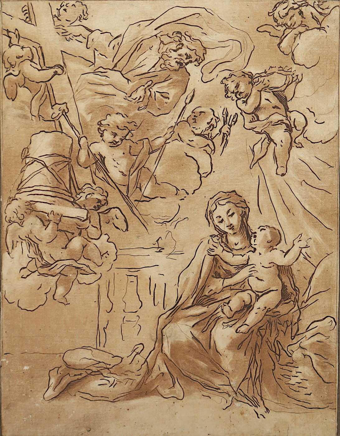 FUMIAMI, Giovanni Antonio (1643-1710), zugeschrieben, "Muttergottes mit Kind, Gottvater und