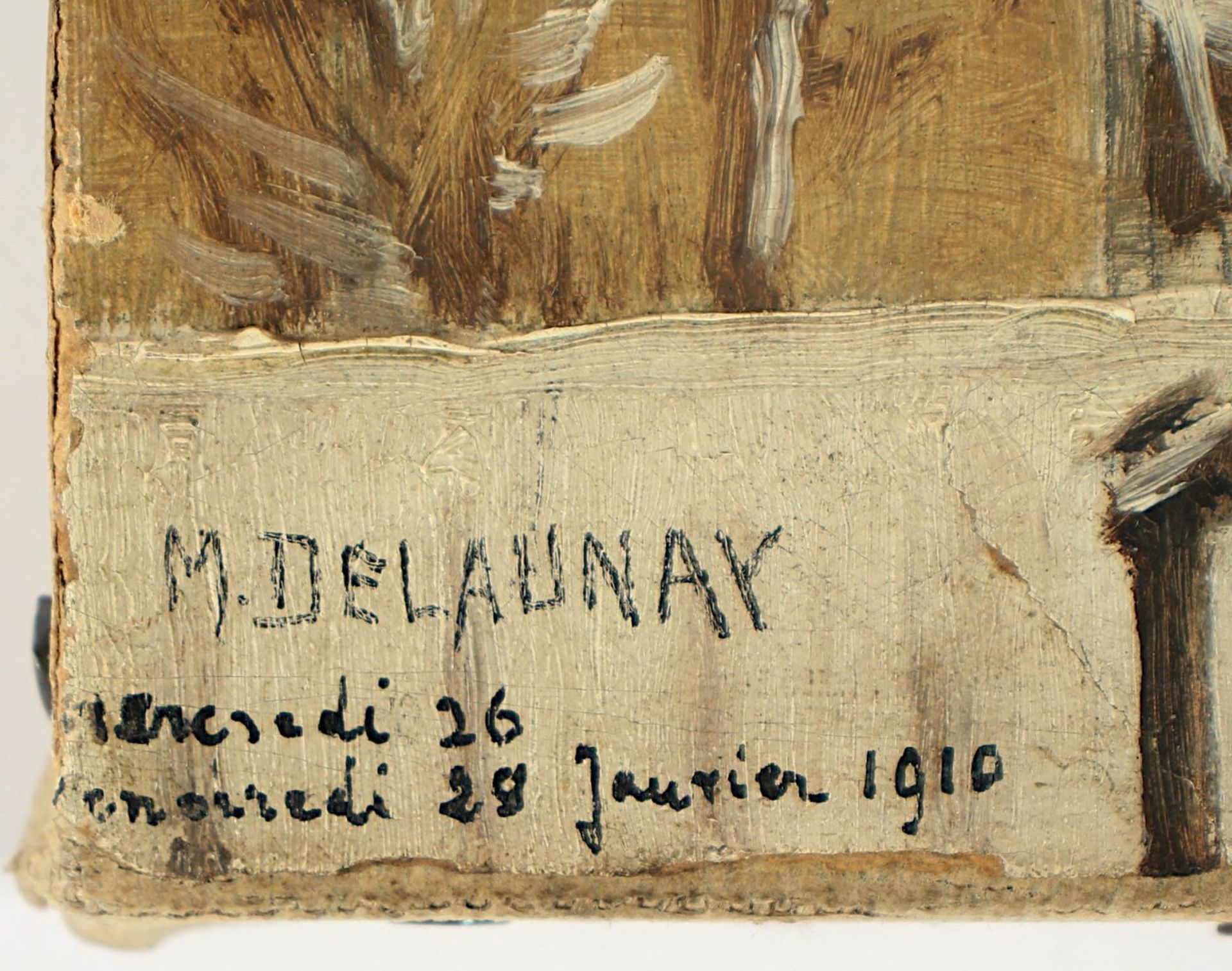 DELAUNAY, Marcel (1876-1959), "Industrielandschaft", Öl/Papier, 25,5 x 35,5, auf Lwd. aufgezogen, - Bild 4 aus 5