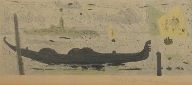 PEIFFER-WATENPHUL, Max, "Venedig, auf der Lagune", Original-Farblithografie, 18 x 41,